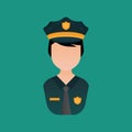 Policewoman. Vector illustration decorative design