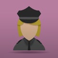 Policewoman. Vector illustration decorative design