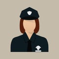 Policewoman. Vector illustration decorative design