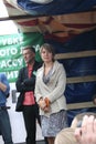 Policies Evgeniya Chirikova and journalist Artemy Troitsky at the rally in defense of Khimki forest