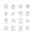 Policies line icons collection. Regulations, Guidelines, Procedures, Rules, Directives, Protocols, Standards vector and