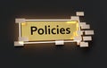 Policies modern golden sign Royalty Free Stock Photo