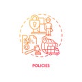 Policies red gradient concept icon