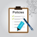 Policies regulation concept list document company clipboard Royalty Free Stock Photo
