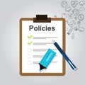 Policies regulation concept list document company clipboard