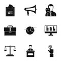 Policy icons set, simple style