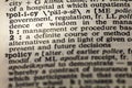 Policy regulation management dictionary