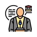 policy scientist worker color icon vector illustration