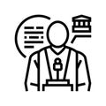 policy scientist worker line icon vector illustration