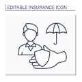 Policyholder line icon Royalty Free Stock Photo