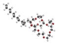 Polidocanol sclerosant drug molecule. Used in treatment of varicose veins. Atoms are represented as spheres with conventional