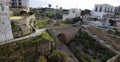 The old stone defensive walls of Polignano a Mare town, Puglia region, Italy