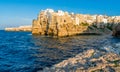 Polignano a Mare in the late afternoon, Bari Province, Apulia Puglia, southern Italy. Royalty Free Stock Photo