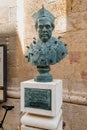 Monument to Monsignor Pompeo Sarnelli bishop in the historic center of Polignano a Mare, Puglia