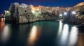 Night in Polignano a Mare, Bari Province, Apulia, southern Italy. Royalty Free Stock Photo