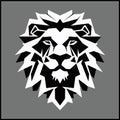 Poligon lion black White vector