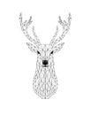 Poligonal black deer head design. Royalty Free Stock Photo