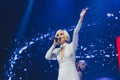 St.Petersburg,Russia, 09 February 2018, Big Love Show. Popular russian music singer Polina Gagarina on music stage Royalty Free Stock Photo