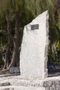 POLINESIA- JUNE 16: A memorable stone in honor of boats races on Island Tikehau on june 16, 2011 in Polynesia