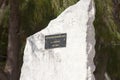 POLINESIA- JUNE 16: A memorable stone in honor of boats races on Island Tikehau on june 16, 2011 in Polynesia Royalty Free Stock Photo