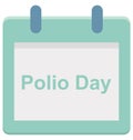 Polio day, Polio day calendar Special Event day Vector icon that can be easily modified or edit.