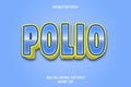 Polio editable text effect 3 dimension emboss cartoon style