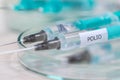 Polio vaccination syringe background