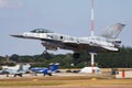 Polish Air Force Tiger Demo Team special livery Lockheed Martin F-16C Fighting Falcon 4052 aircraft arrival and landing for RIAT