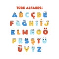 Turkish colorful alphabet for kids Royalty Free Stock Photo