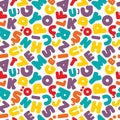 Colorful kids Turkish alphabet letters seamless pattern Royalty Free Stock Photo