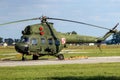 Polish Army Mil Mi-2 helicopter on base. Poland - August 20,2014