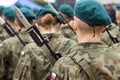 Polish army troop with women