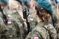 Polish army troop with women