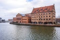 Polish Baltic Philharmonic and Hotel Krolewski on the Motlawa river on the island of Olowianka in Gdansk, Poland Royalty Free Stock Photo