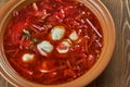 Polish beet soup with dumplings Royalty Free Stock Photo