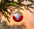 Polish Christmas decoration ball with White Eagl pattern Royalty Free Stock Photo