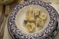 Polish christmas red beet soup with dumplings Royalty Free Stock Photo