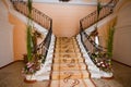 Polish count Potocki palace, staircase in the entrance lobby of the main building, ready for Tulchyn Opera Fest