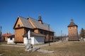 Polish country side wooden Catholic church, simple and robust