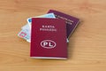 Polish documents passport, ID, driver licence, vehicle registration certificate and vehicle licence