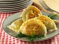 Polish dumplings for Christmas with sauerkraut Royalty Free Stock Photo