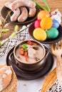 Polish Easter soup with egg Royalty Free Stock Photo
