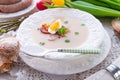 Polish Easter soup with egg Royalty Free Stock Photo
