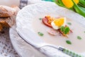 Polish Easter soup with egg Royalty Free Stock Photo