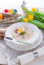 Polish Easter soup with egg Royalty Free Stock Photo