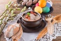 Polish Easter soup with egg Royalty Free Stock Photo