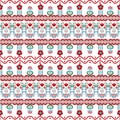 Polish ethnic seamless embroidery pattern with flowers and hearts inspired