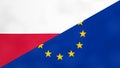 Polish and Europe flag. Brexit concept of Poland leaving European Union