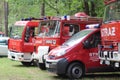 Polish fire trucks in forest