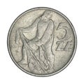 Polish five zloty coin from 1974